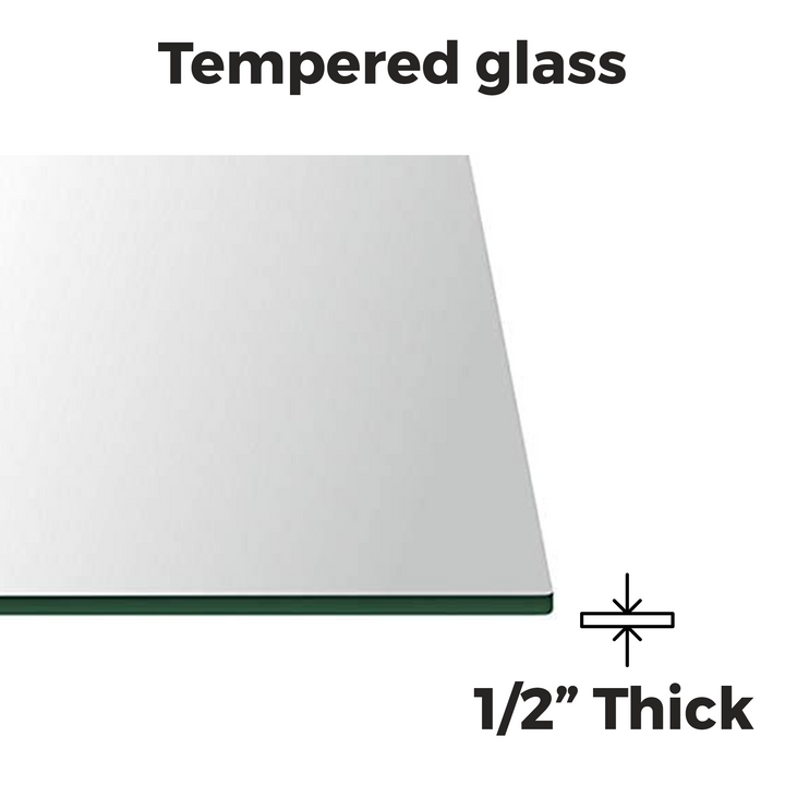 GLASS TABLETOP | Rectangular | 18"L 48"W 1/2"Thick