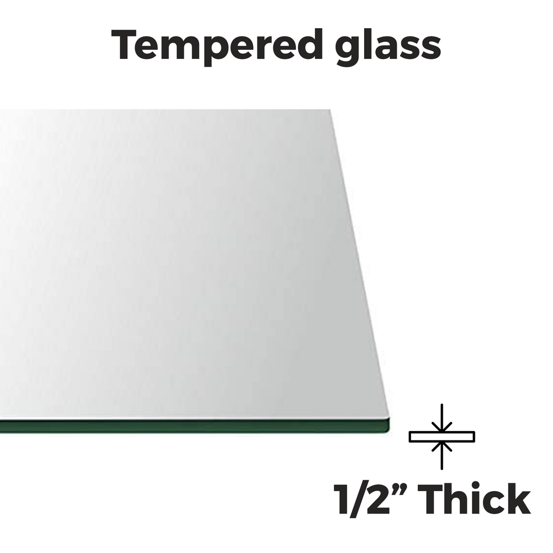 GLASS TABLETOP | Rectangular | 24"L 48"W 1/2"Thick