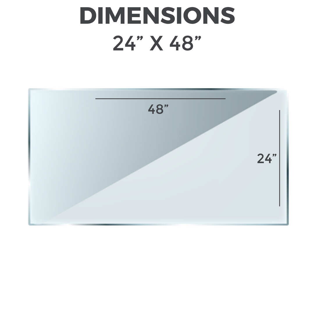 GLASS TABLETOP | Rectangular | 24"L 48"W 1/2"Thick