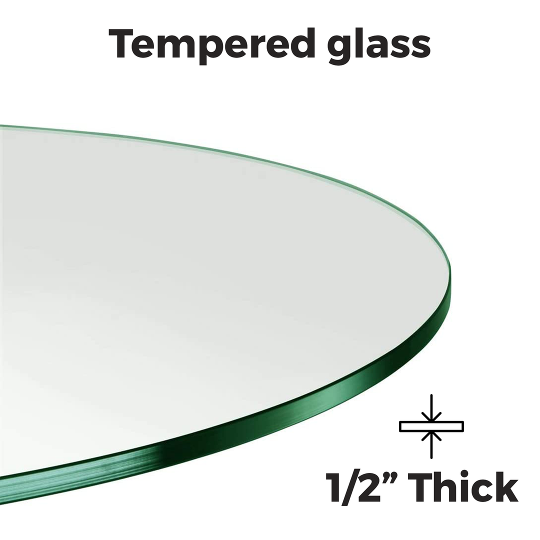 GLASS TABLETOP | Round | 24"L 24"W 1/2"Thick