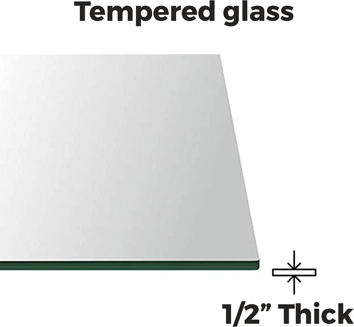 GLASS TABLETOP | Square | 24"L 24"W 1/2"Thick