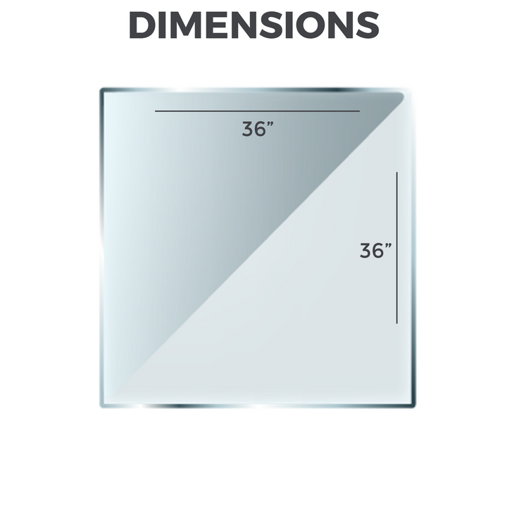 GLASS TABLETOP | Square | 36"L 36"W 1/2"Thick