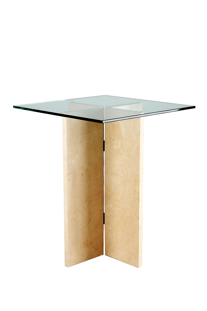 PEDESTAL TABLE | X Base Square | 24"L 24"W 28"H