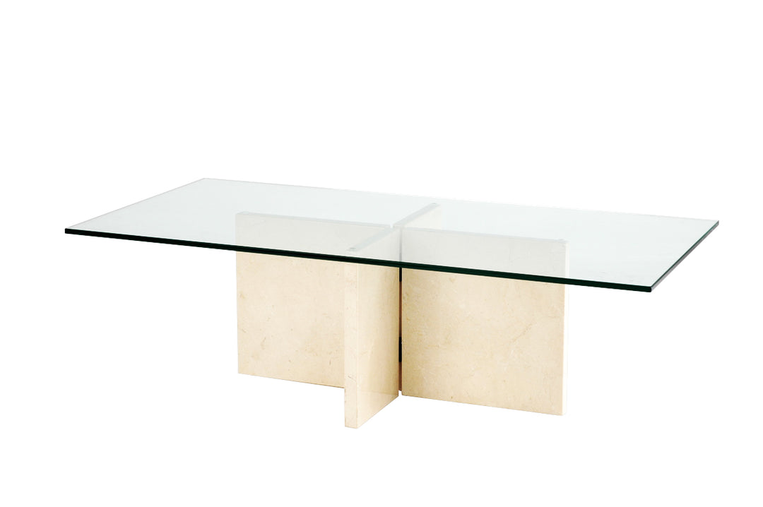 COFFEE TABLE | Cross Base Rectangular | 24"L 48"W 14"H