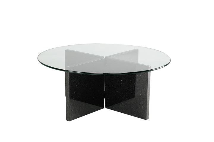 COFFEE TABLE | X Base Round | 36"L 36"W 14"H